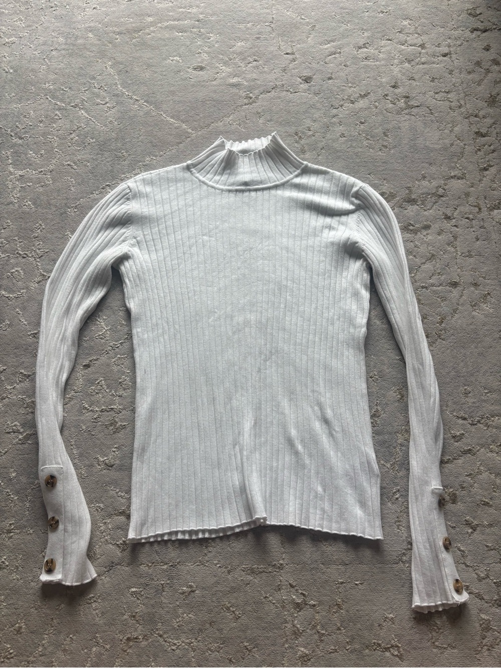 Marled White Turtle Neck